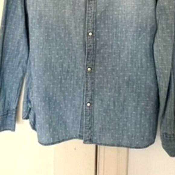 All SAINTS Denim Rock Star Western Shirt with Pearl Snaps - Picture 2 of 8